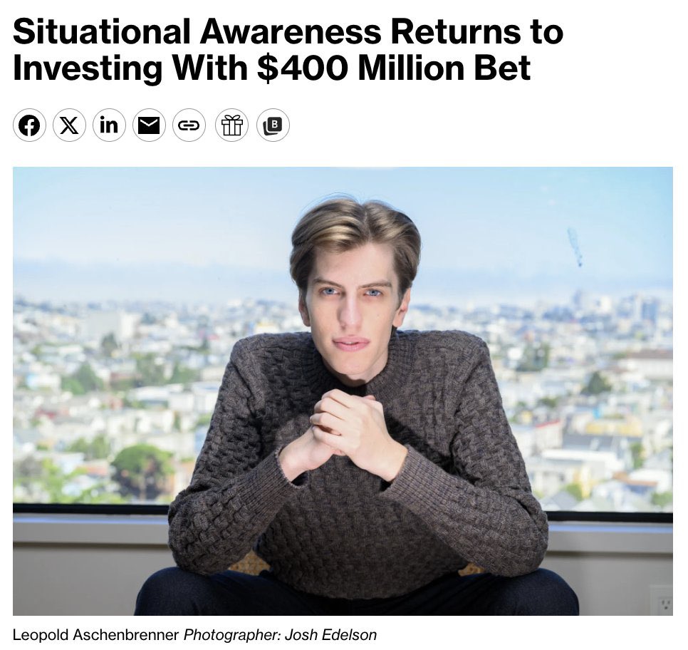 Leopold Aschenbrenner Returns to Investing With a $400 Million Private-Company Bet 🚨