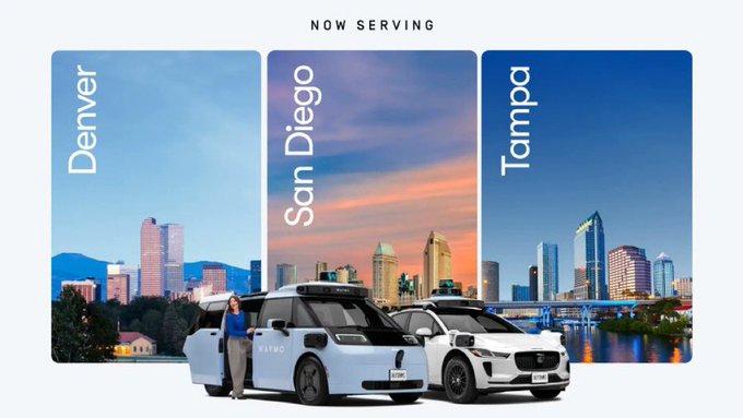 $GOOGL's Waymo Opens Paid Robotaxi Rides to the Public in Denver, San Diego, and Tampa