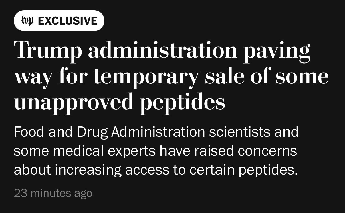 Trump Administration Considers Temporary Path for Sale of Certain Peptides