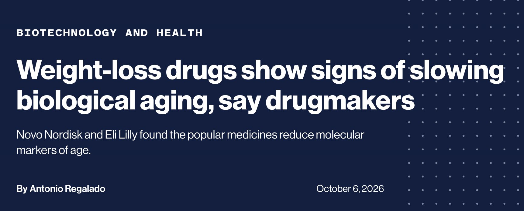 BREAKING: Novo Nordisk and Eli Lilly Studies Show GLP-1 Drugs Reduce Biological Age by 2 to 3 Years