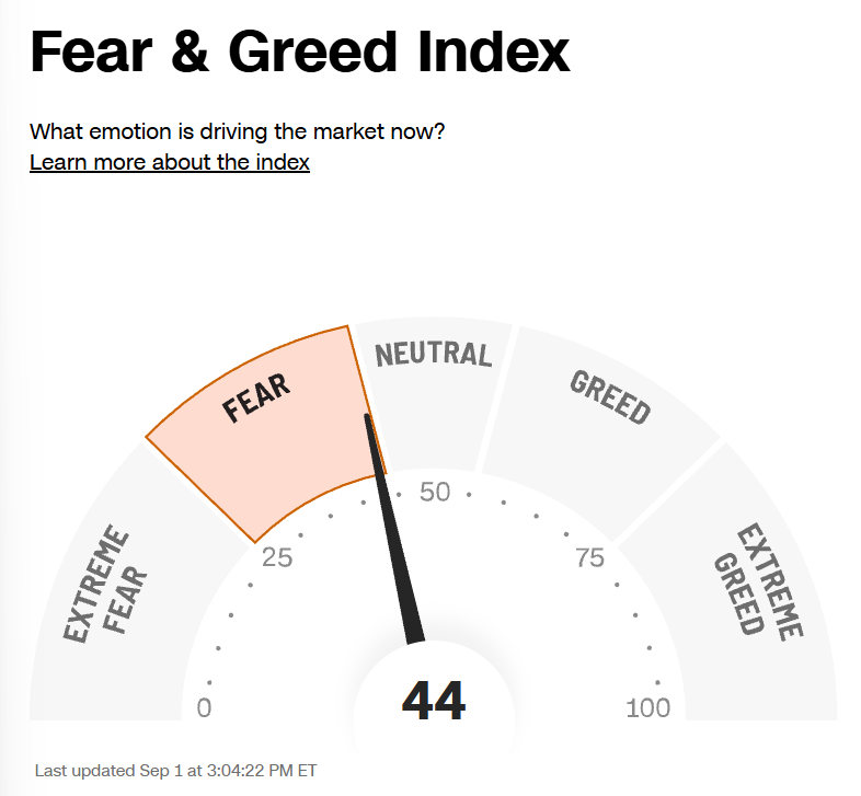Stock Market Falls Back Into "Fear"