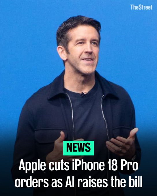 $AAPL Reportedly Cuts iPhone 18 Pro Component Orders by at Least 15% as AI-Driven Memory Costs Push Up Prices