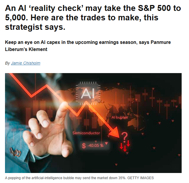 Panmure Liberum Warns AI Bubble Unwind Could Drag S&P 500 Down to 5,000 Next Year