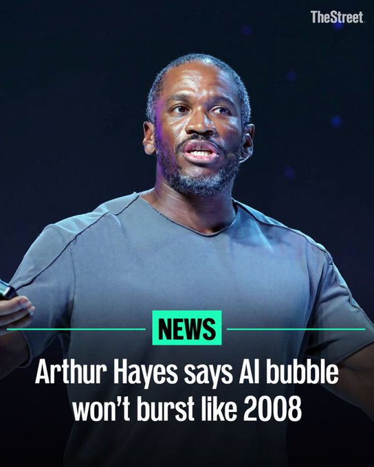 Arthur Hayes Says AI Bubble Won’t Burst Like 2008 Due to Inevitable Government Bailouts