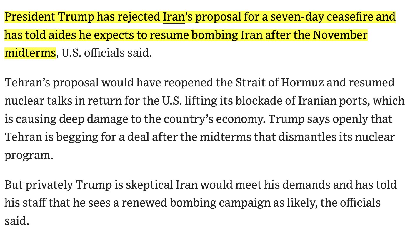 Trump Reportedly Rejects Iran’s 7-Day Ceasefire Offer, Keeps Naval Blockade