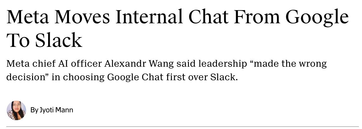 Meta rethinks Google Chat choice as AI agents reshape workplace software