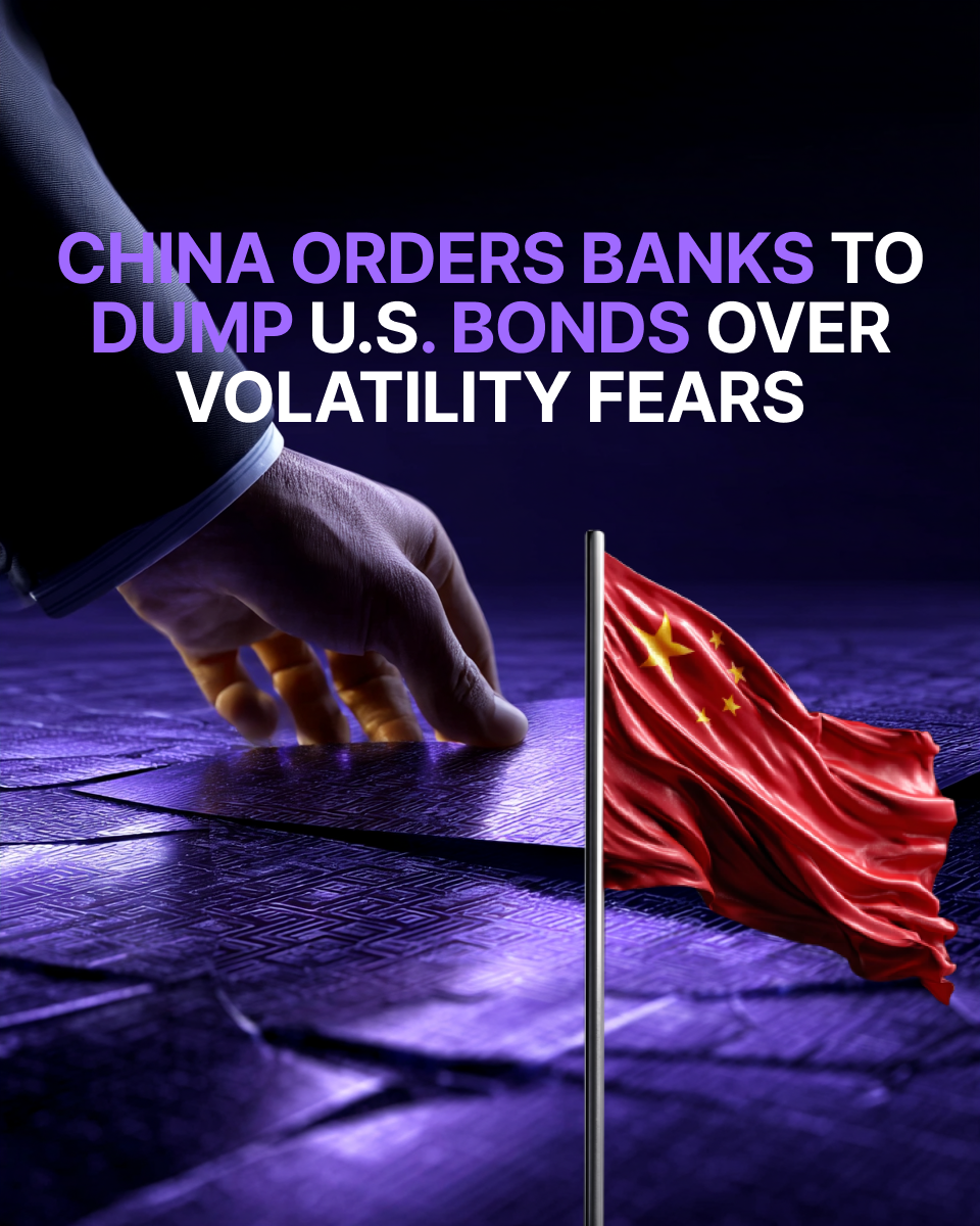 China tells banks: Stop buying new US Treasuries & cut large holdings.