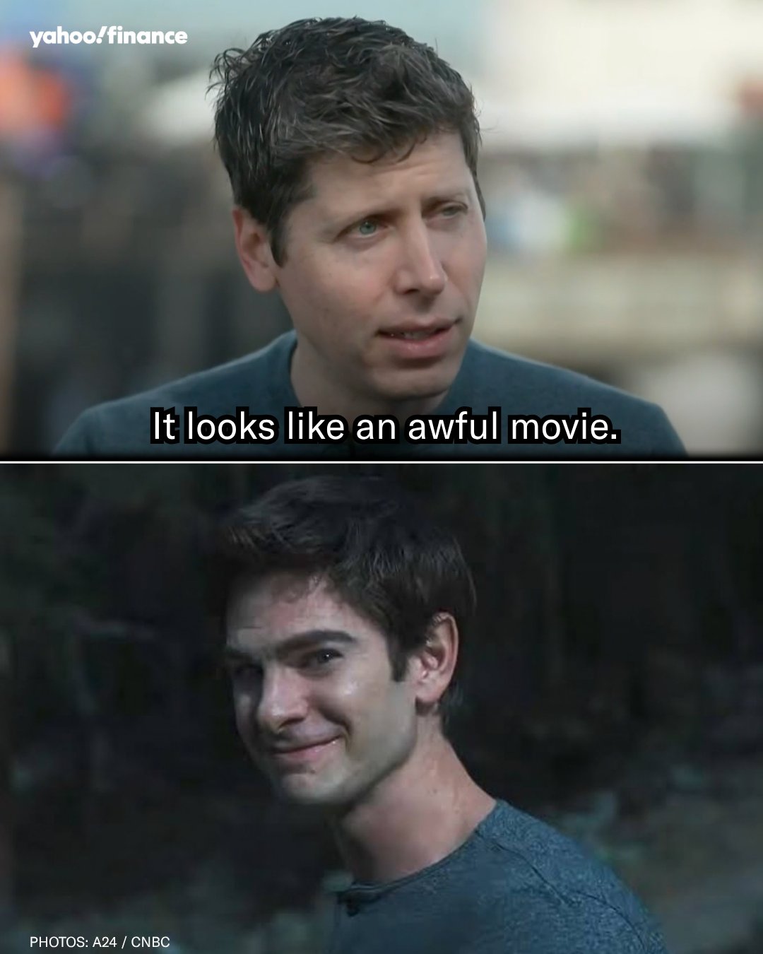 Sam Altman Tells CNBC He Thinks "Artificial," a Movie Being Made About Him, Looks Like an "Awful Movie"
