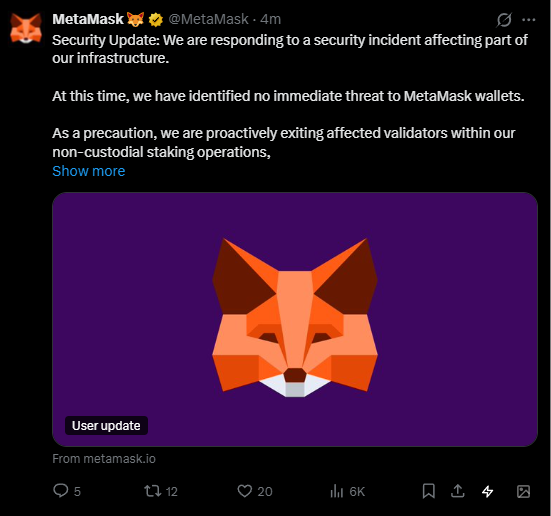 MetaMask Responds to Infrastructure Security Incident