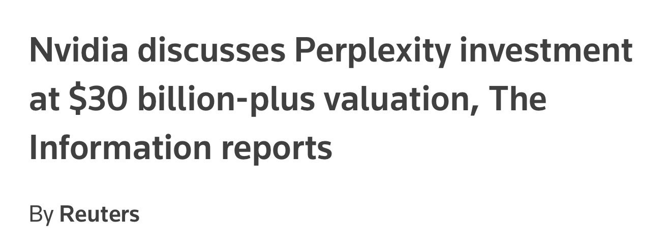 $NVDA in Talks to Invest in Perplexity at $30 Billion Valuation