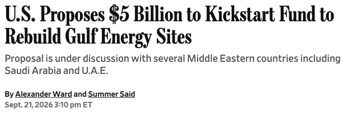 Trump Administration Proposes $5B Middle East Energy Rebuild Fund to Bypass Hormuz