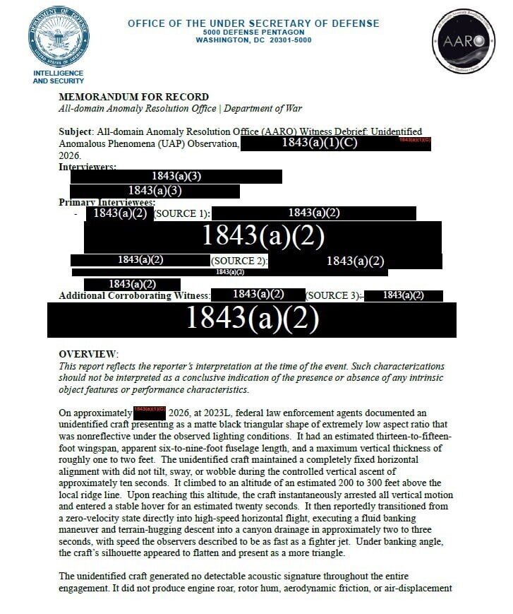 TODAY: U.S. Department of War Releases Seventh Batch of Declassified UFO Files