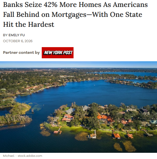 US Bank Home Repossessions Surge 42% Year Over Year