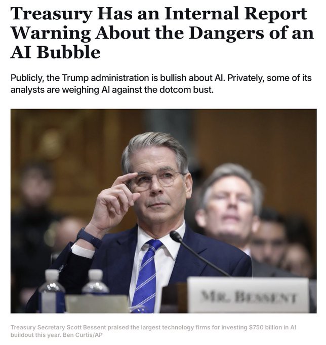 Treasury report flags AI bubble risk