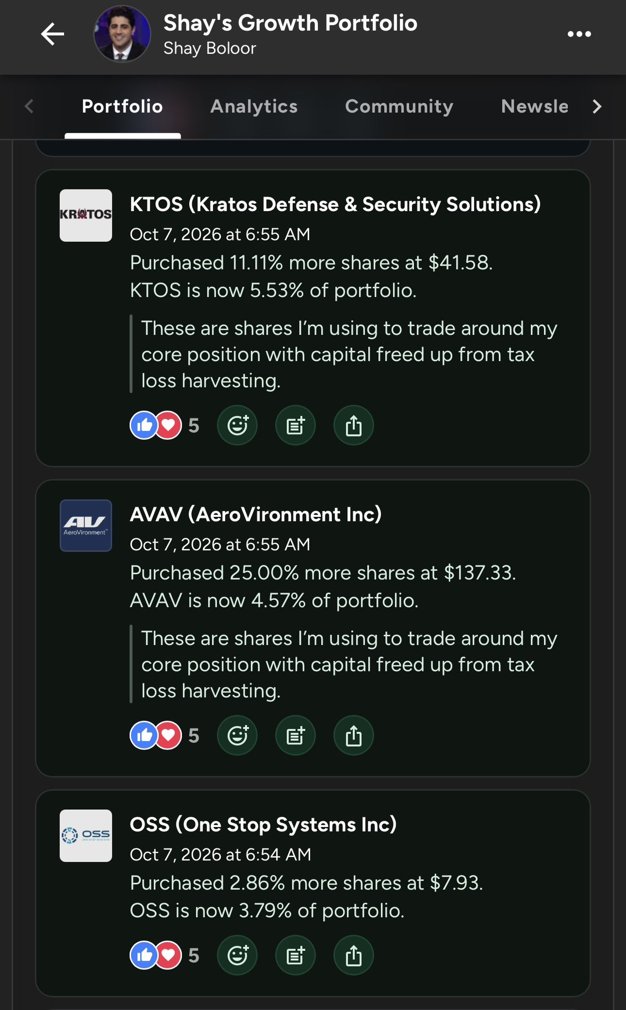 Author Adds $KTOS, $AVAV and $OSS to Growth Portfolio as Defense Spending Accelerates