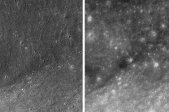 Before and After a Rocket Impact on the Moon — Can You Spot the Difference?