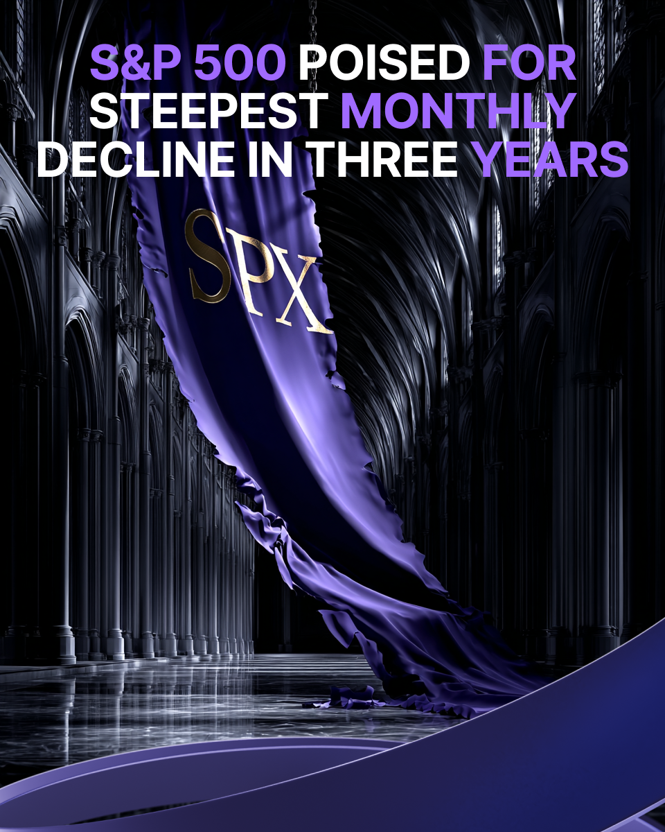 S&P 500 Poised for Steepest Monthly Decline in Three Years.