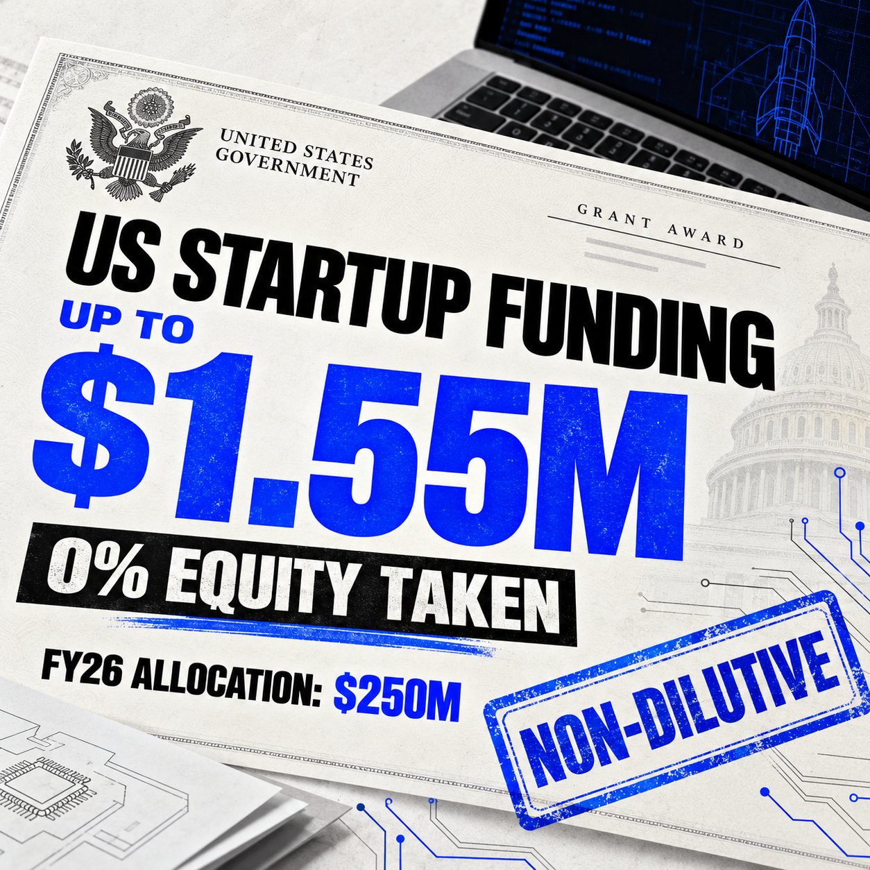 US Offers Startups Up to $1.55M in Non-Dilutive NSF Funding